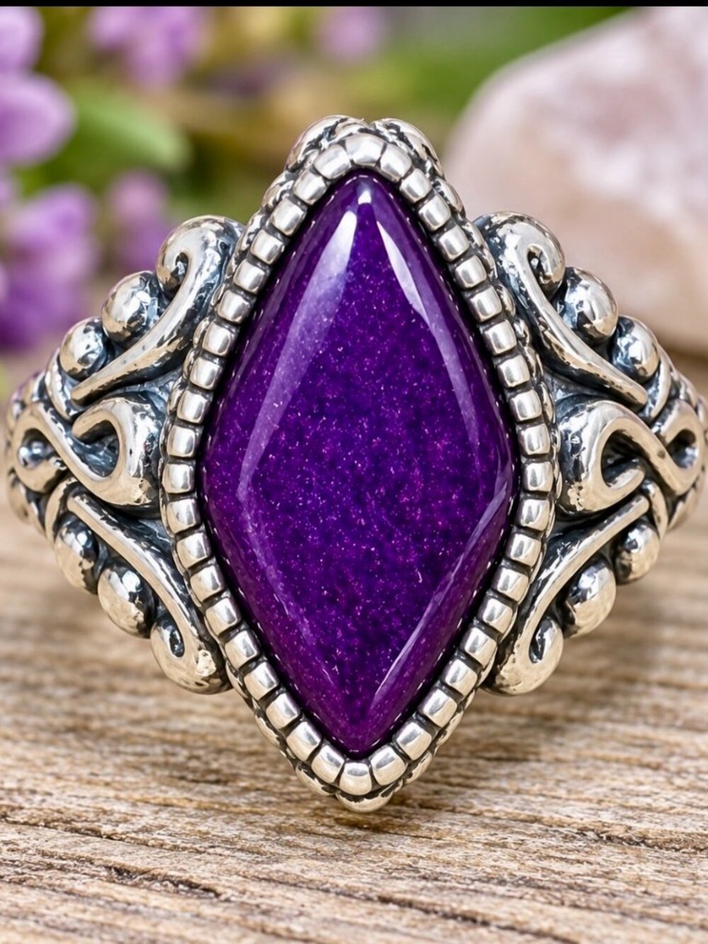 Vintage Carolyn Pollack Charoite Purple SS ring